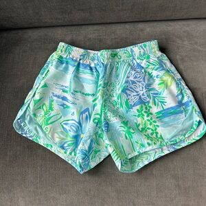 Lilly Pulitzer Blue and Green Athletic Shorts size XXS